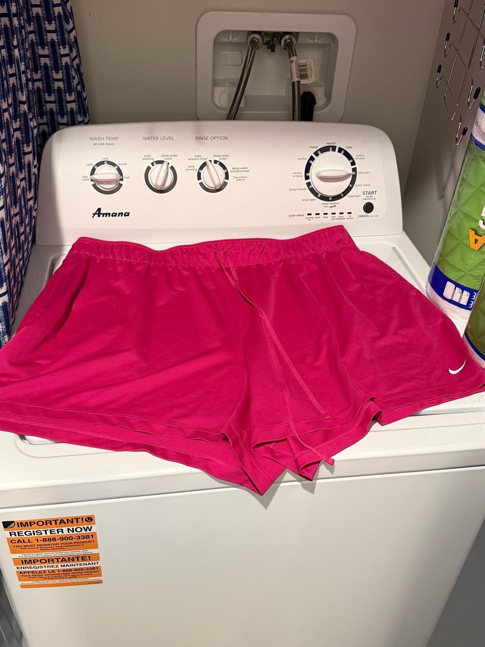 Worn one time NIKE athletic shorts bright pink 2X elastic & drawstring waist